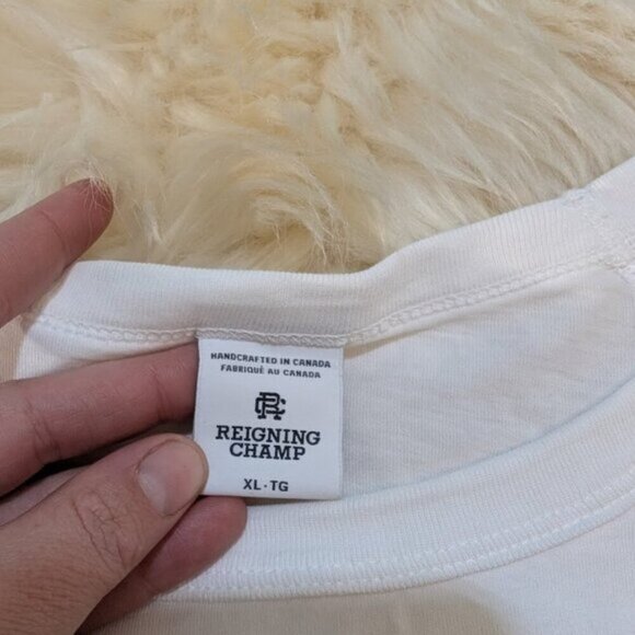 Reigning Champ White Short Sleeve T Shirt Men Size XL - Picture 5 of 7